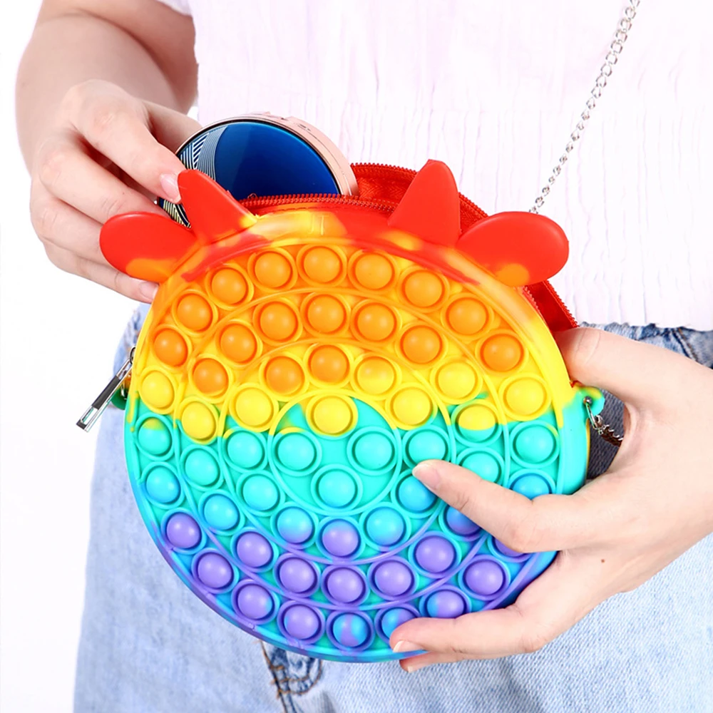 Симпатичная сумка игрушки-антистресс снятие стресса ручная Pop it Push Bubble простой