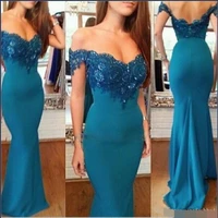 Fashion Simple Elegant Appliques Lace Deep V Neck Mermaid Long robe de soiree Formal Women Evening Dress 2019 sexy Prom Dresses