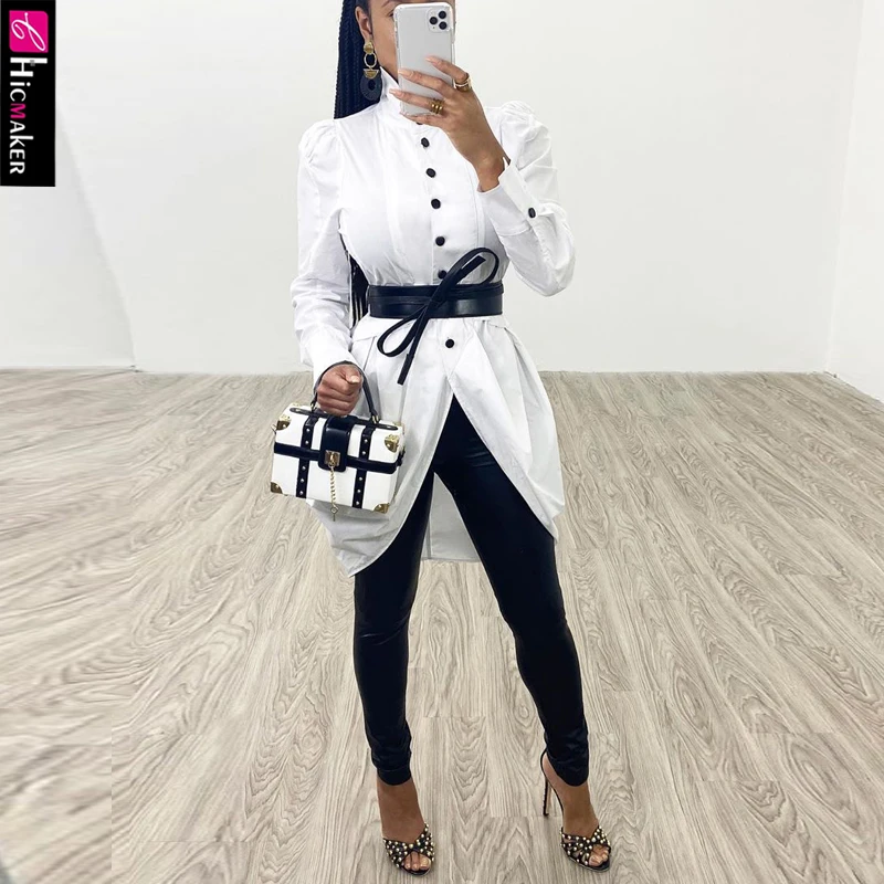 Женская Асимметричная блуза с длинным рукавом на пуговицах сплошная шикарная