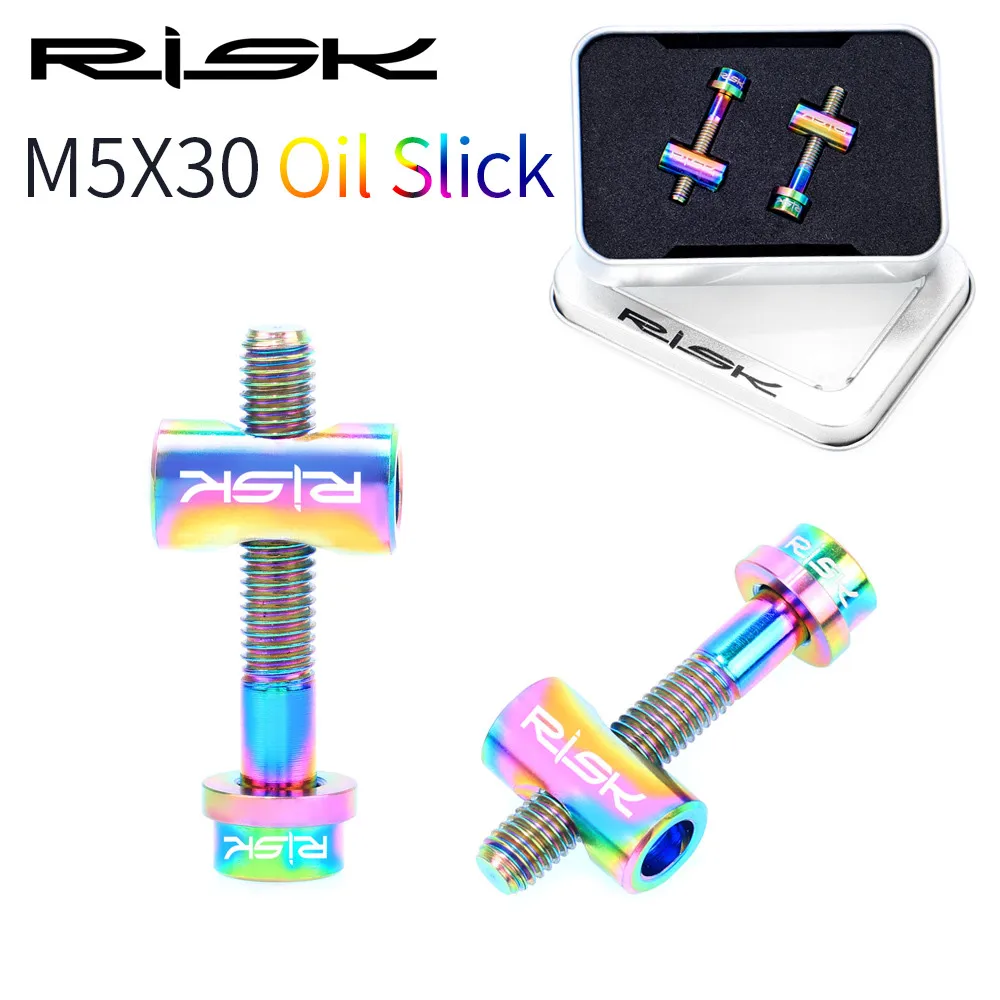 RISK 2sets M5x30mm M5x40mm Titanium Alloy Bicycle Seat Post Bolt Thomson Seatpost Bike Screw Cycling Parts M5*30mm M5*40mm | Спорт и