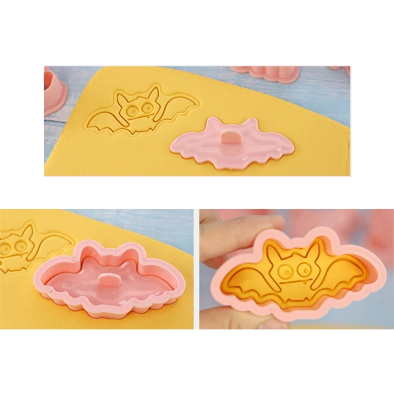 H55A Set of 8 Halloween Style Cookie Cutter Plastic Material Series Shapes Design Cutters for Cookies Baking | Дом и сад