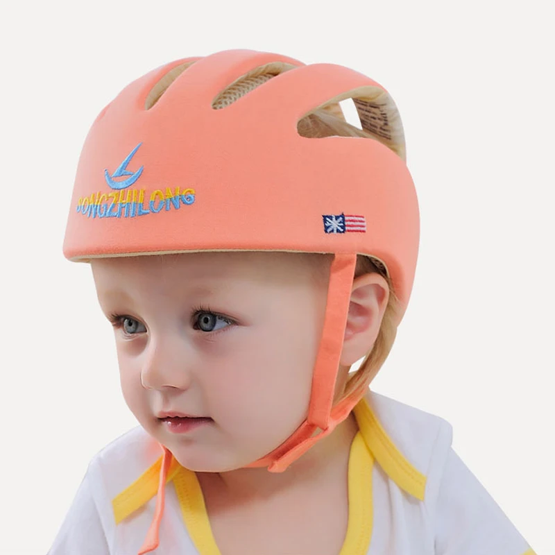 

Boys Girls Winter Baby Hat Cotton Mesh Safety Baby Protective Helmet Learn To Walk Soft Adjustable Anti-Collision Children's Cap