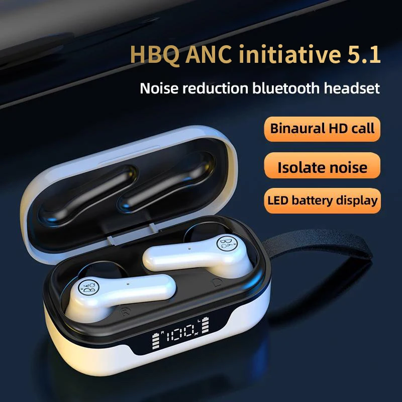HBQ ANC Pro Наушники вкладыши TWS Bluetooth 5 1 наушники Беспроводной наушников с