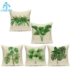 Декоративные наволочки из полиэстера, с изображением тропических зеленых растений, пальмовых листьев, монстеры, фермерского дома, наволочка для подушки