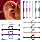 1 шт. хирургические Сталь промышленного пирсинг со штангой панк серьги, Надеваемые На ушной хрящ адвокатское сословие нержавеющей козелка длинные стержня уха спираль раковины ювелирные изделия 14 г