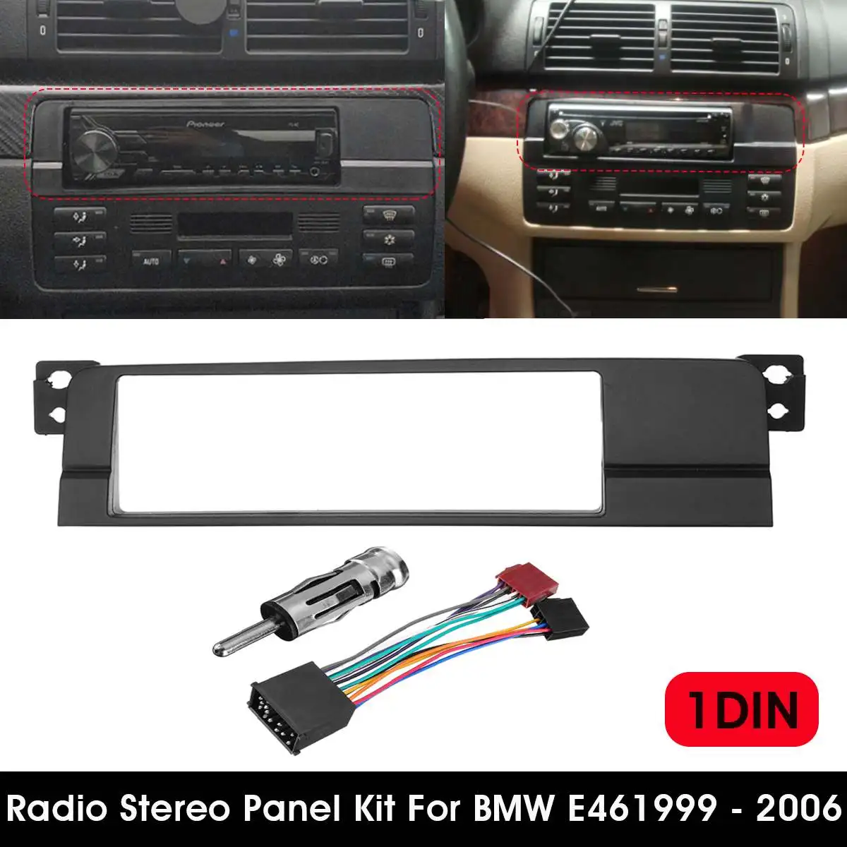 Автомагнитола 1 Din Fascias панель рамка CD DVD тире аудиокрышка обшивка для BMW 3 серии E46