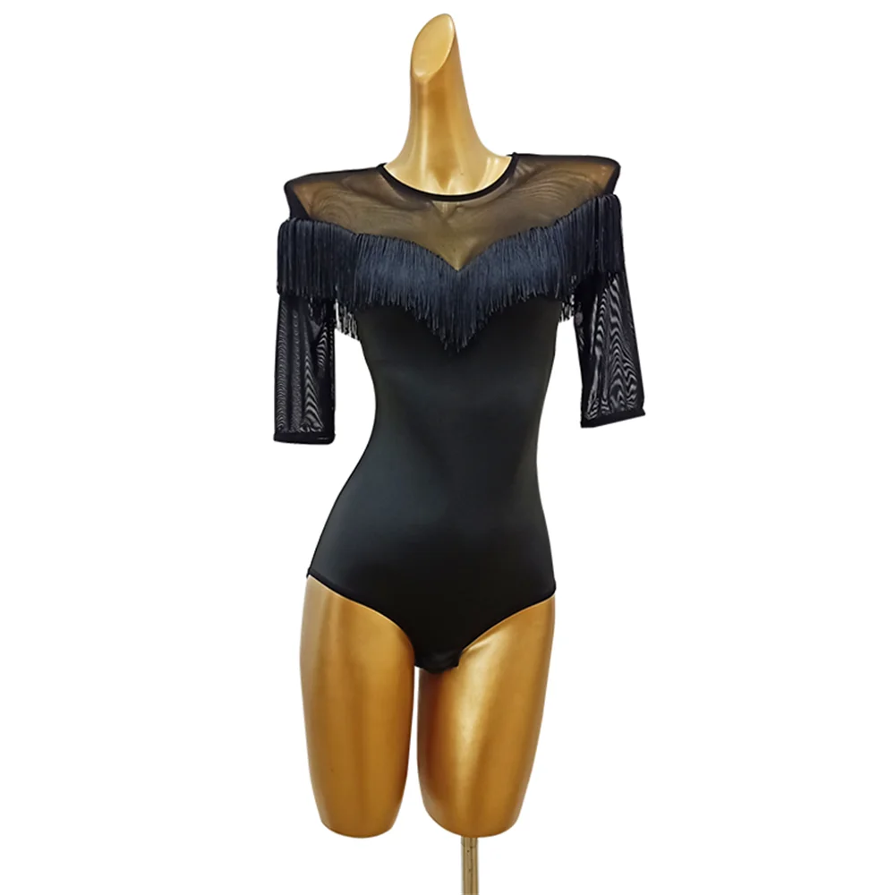 

Женское боди с длинным рукавом для латиноамериканских танцев