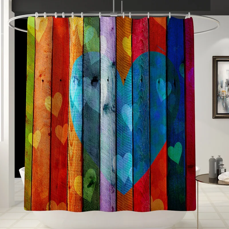 С рисунком в виде надписи &quotлюбовь&quot под дерево Ванная комната Шторы комплект