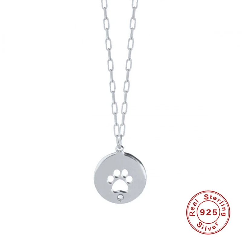 

GS S925 Sterling Silver Cute Dog Pendant Necklace Long Chain Necklaces for Women Girls Birthday Gifts Fine Jewelry Collares 2021
