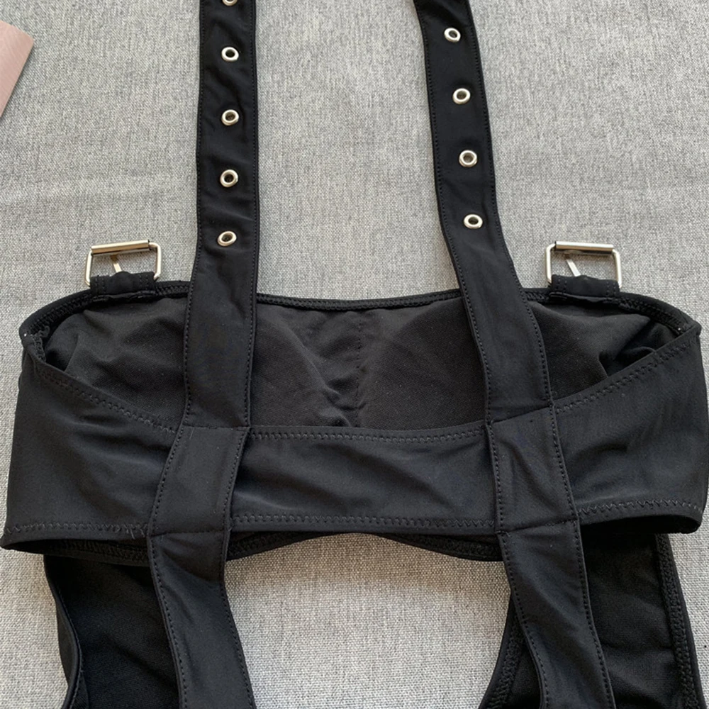 Черный боди сексуальное бикини новый High cut цельный купальник женский монокини с