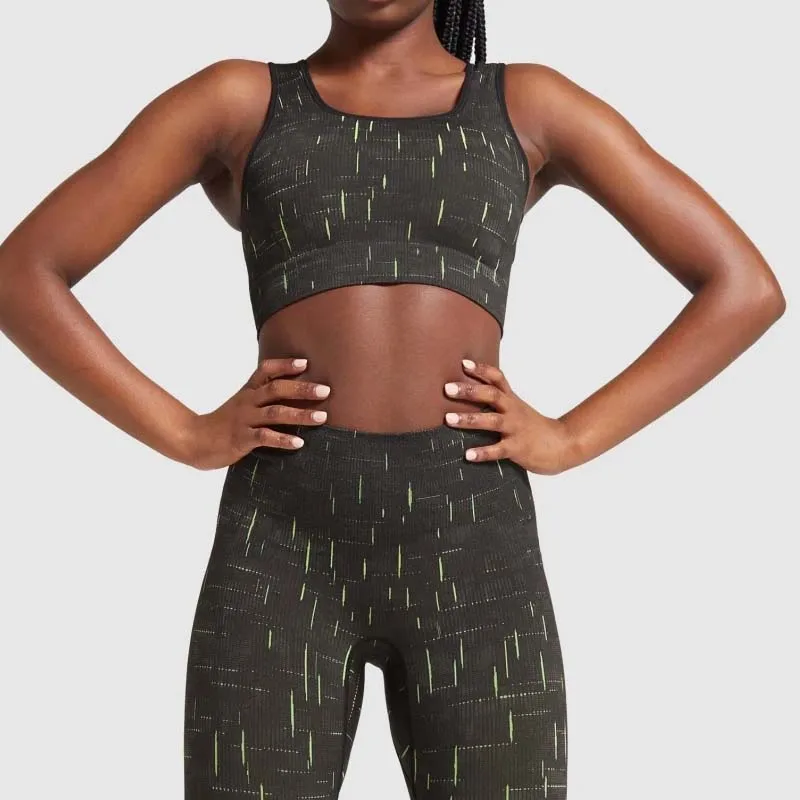 

Женский бесшовный спортивный костюм из бюстгальтера и леггинсов, цвет в ассортименте