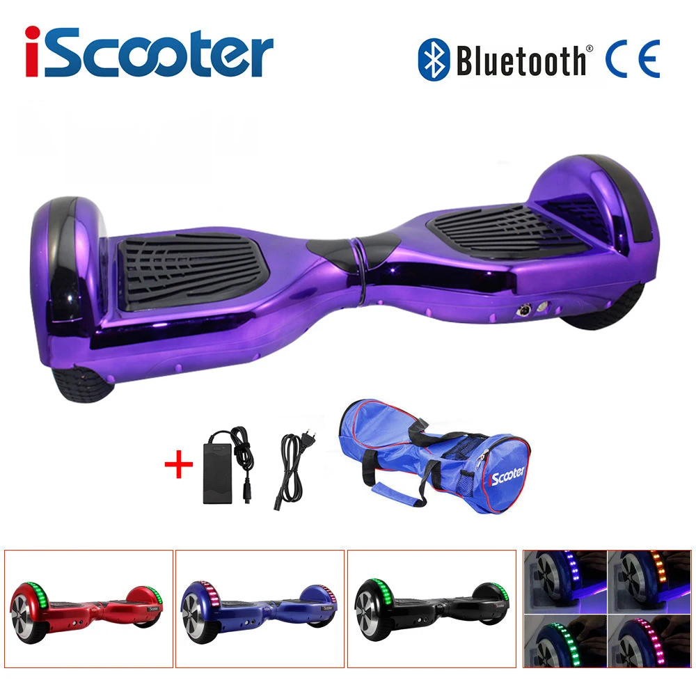 UL2722 Ховерборд, 6,5 дюймов, bluetooth, хромированный цветной Электрический скейтборд, руль, смарт, 2 колеса, самобалансирующийся стоячий скутер