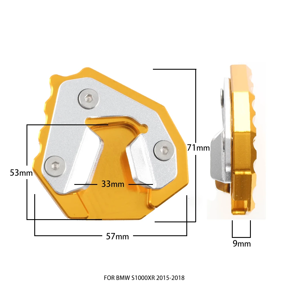 Motorcycle Side Stand Extension Pad for BMW S1000XR 2015 2016 2017 2018 Non-slip CNC Kickstand Protector Enlarger Support Plate |