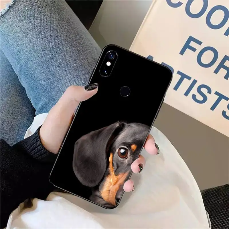 

Dachshund Silhouette Dog Watercolor art cartoon cute Phone Case For Xiaomi Redmi note 7 8 9 t max3 s 10 pro lite