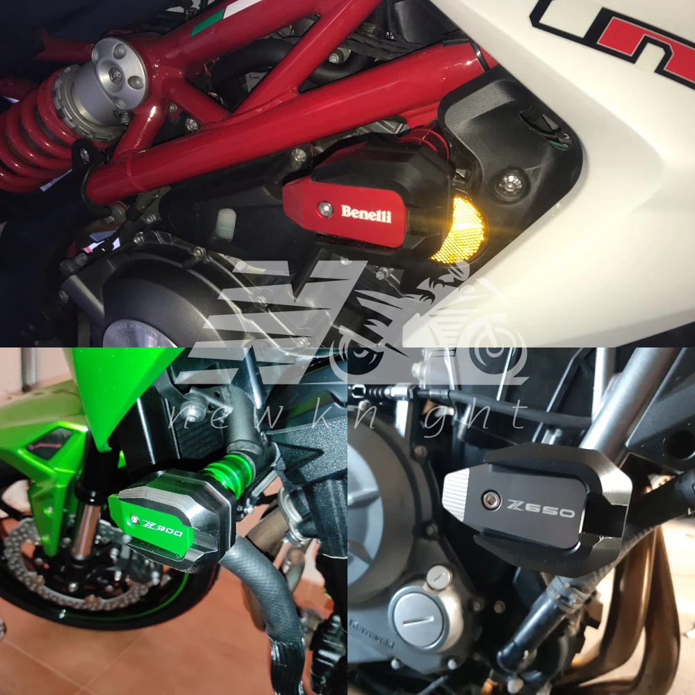 With Logo For Kawasaki Z650 2017-2020 2019 Motorcycle CNC Falling Protection Frame Slider Fairing Guard Anti Crash Pad Protector |
