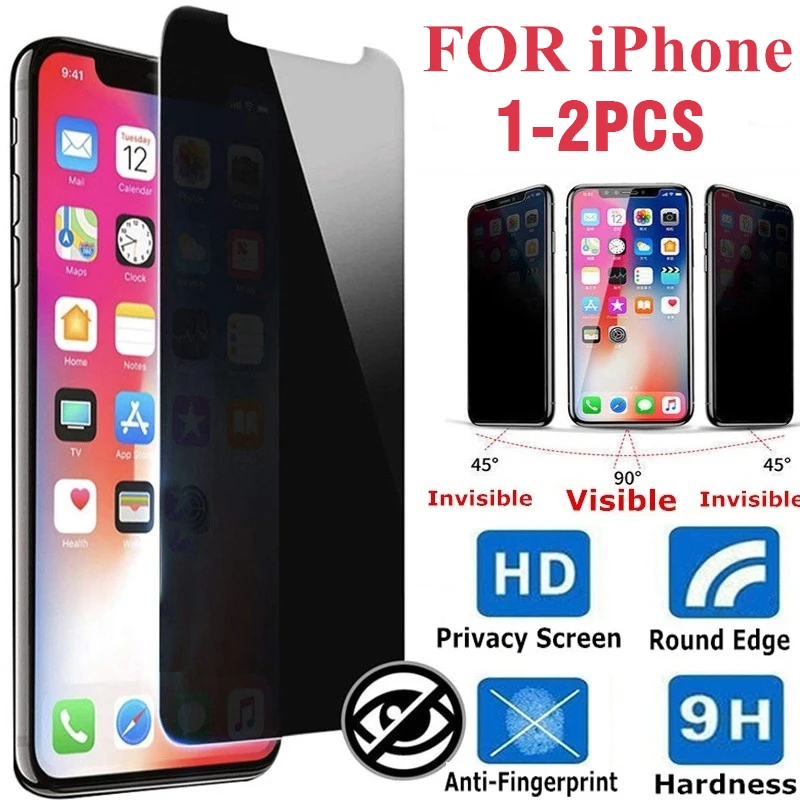 

1-2Pcs Anti-spy Tempered Glass for IPhone 12 11 Pro Max 12Mini X XS XR SE Privacy Screen Protectors on IPhone 6S 7 8 Plus