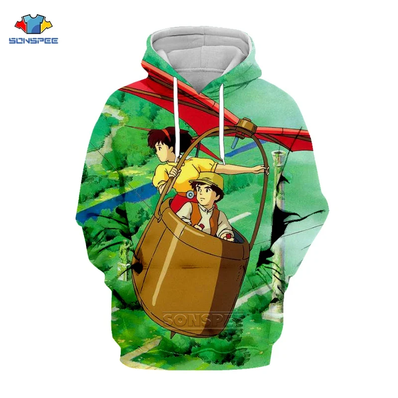 Новые толстовки SONSPEE в стиле Харадзюку мужские с 3D принтом японское аниме замок