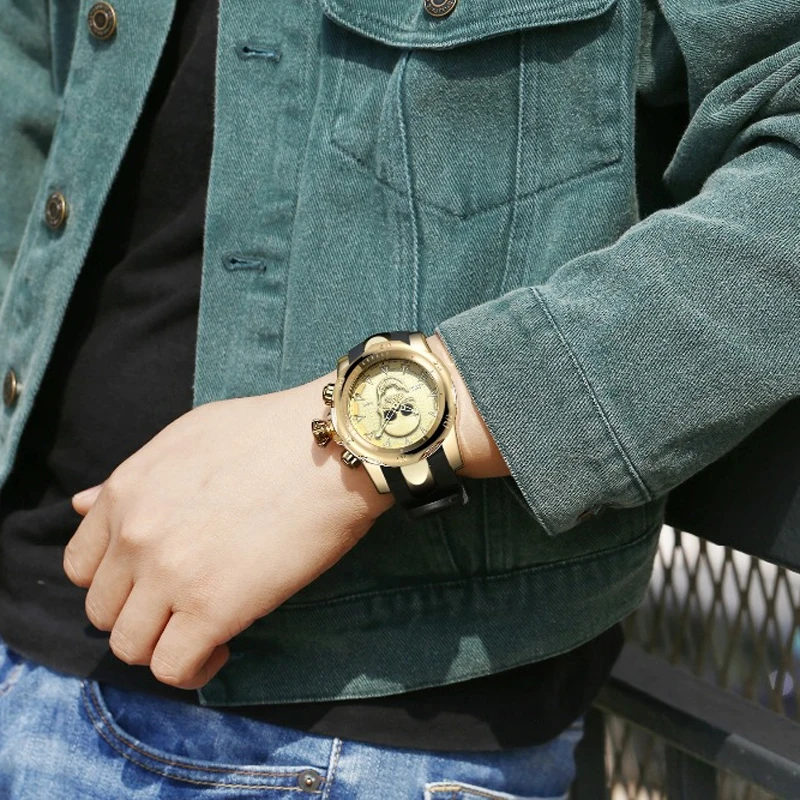 Часы наручные мужские кварцевые с черепом Брендовые спортивные специальные для