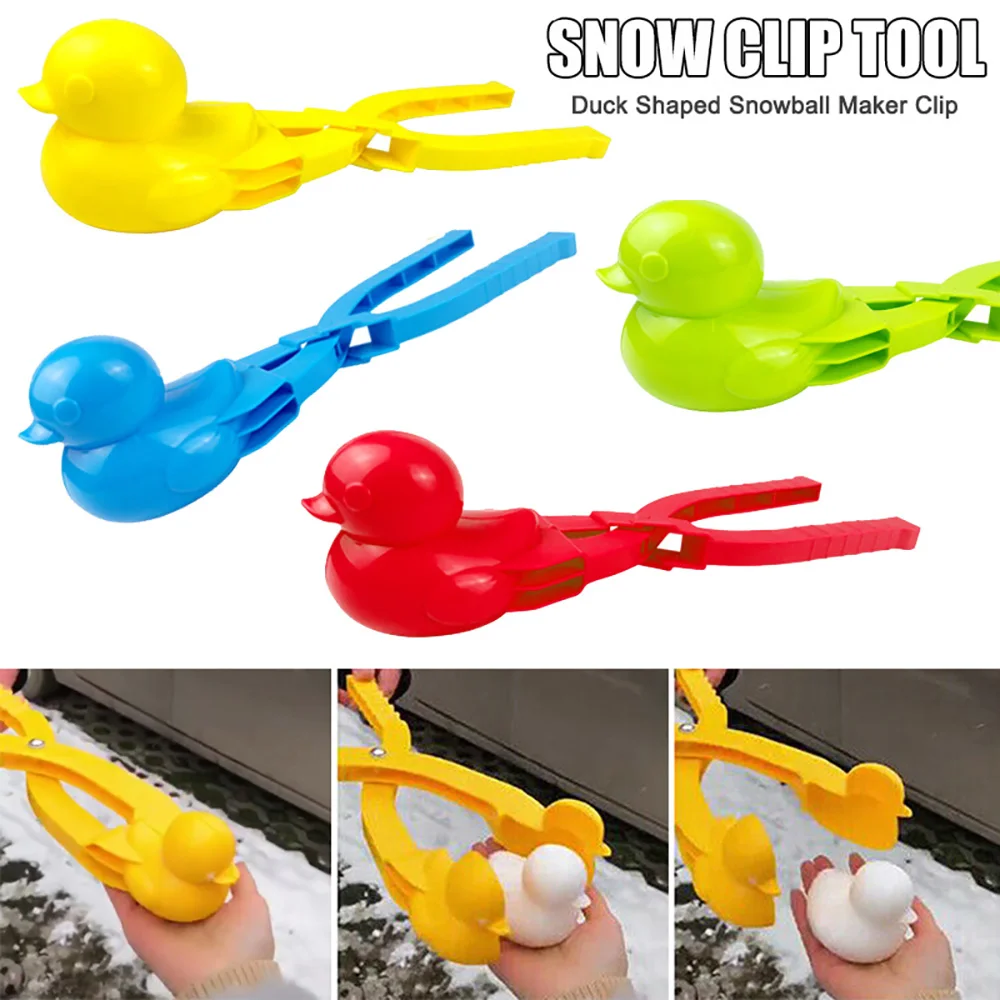 

Duck-shaped Snowman Clip Winter Plastic Snowball Maker Clip Kids Outdoor Beach Toys Sand Snow Ball Mold Fight Sports Snow Toys