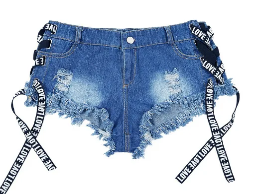 

2021 summer new lace-up denim shorts women's hot pants women shorts jeans