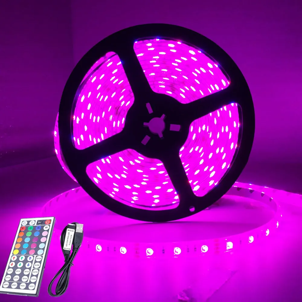 USB RGB 5050 светодиодные ленты 12V Водонепроницаемый светильник гибкий светодиодный светильник с 44Key RGB светодиодный контроллер Гостиная украшения
