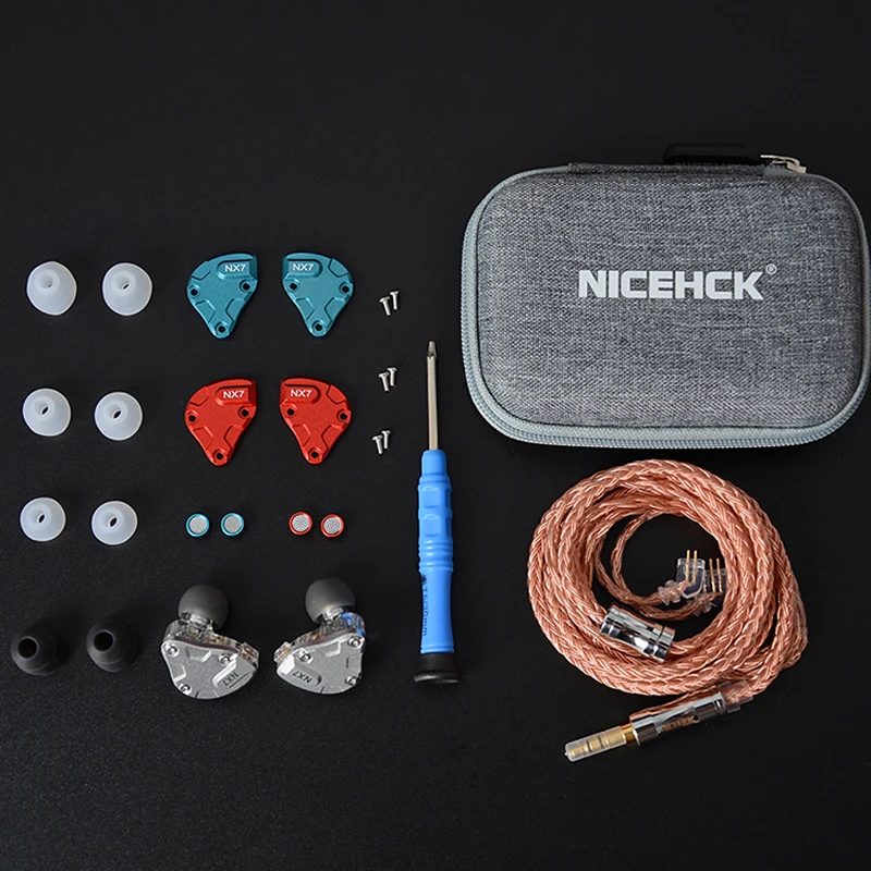 

NICEHCK NX7 pro Metal Earphone 4BA+Dual CNT Dynamic Hybrid Replaceable Filter Facepanel IEM 2pin