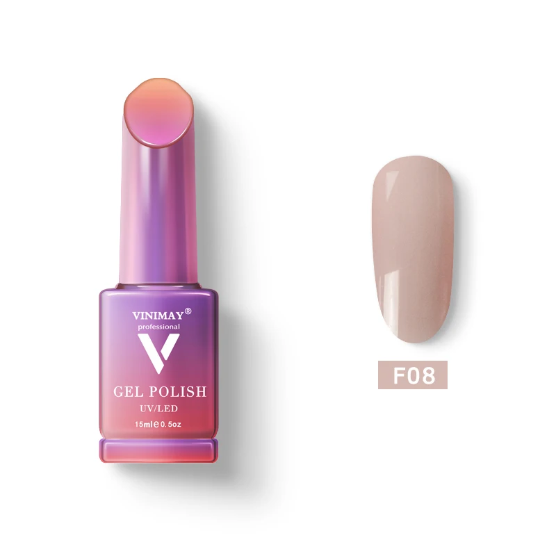 F08 VINIMAY Skin Pink France Gel Nail Polish vernis semi permanant UV Gelpolish Nail Art Design Manicure Nails Gel Polish Lacque - Цвет: F08