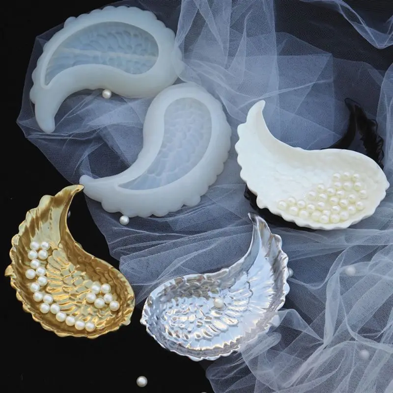 

1 Pair DIY Wing Tray Silicone Jewelry Resin Mold Wings Shape Dishes Plate Mold Resin Casting Mold Jewelry Art Craft Tool