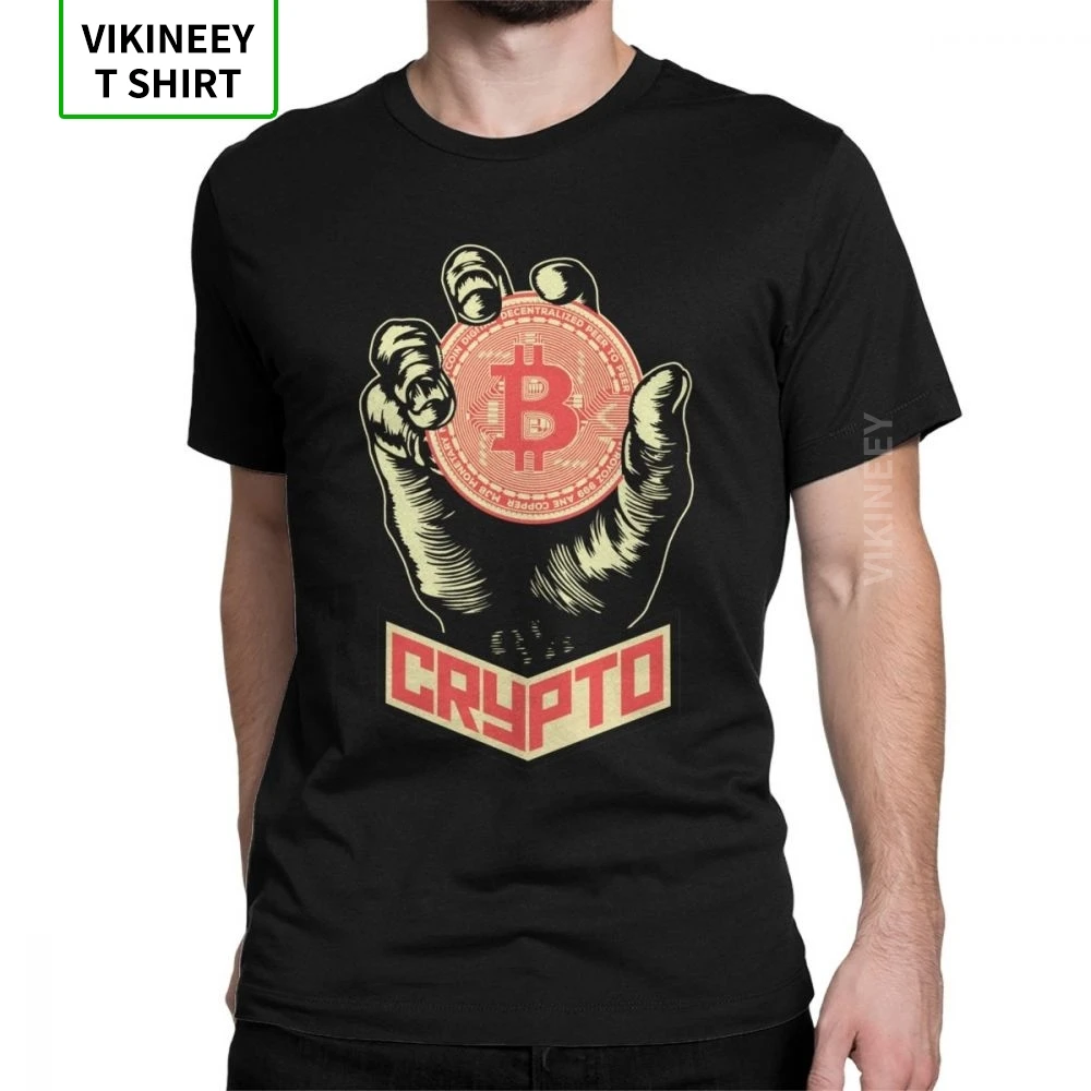 

Bitcoin Crypto Cryptocurrency T Shirt Man's Gray Clothes Simple T-Shirts Crewneck 100% Cotton Tee Shirt Guys Swag Streetwear