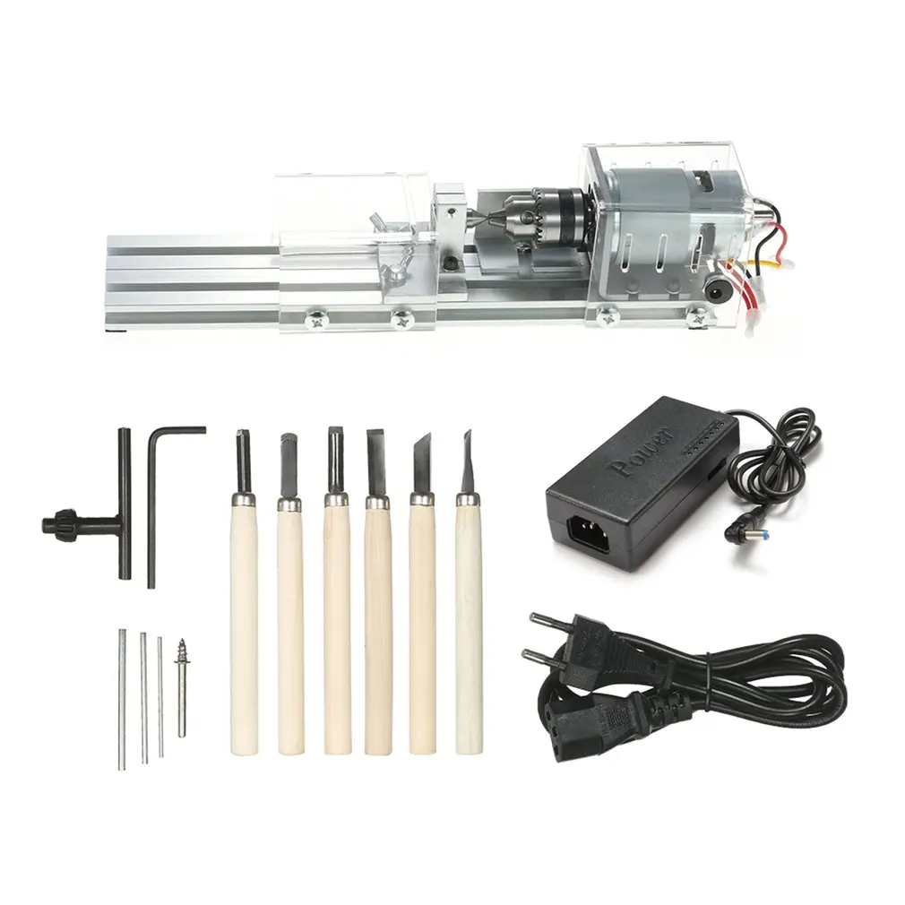 DC12-24V 100 Вт мини токарный станок с бусинами полированный станок деревообрабатывающий токарный станок с мощностью резец токарный станок по дереву EU/US Plug