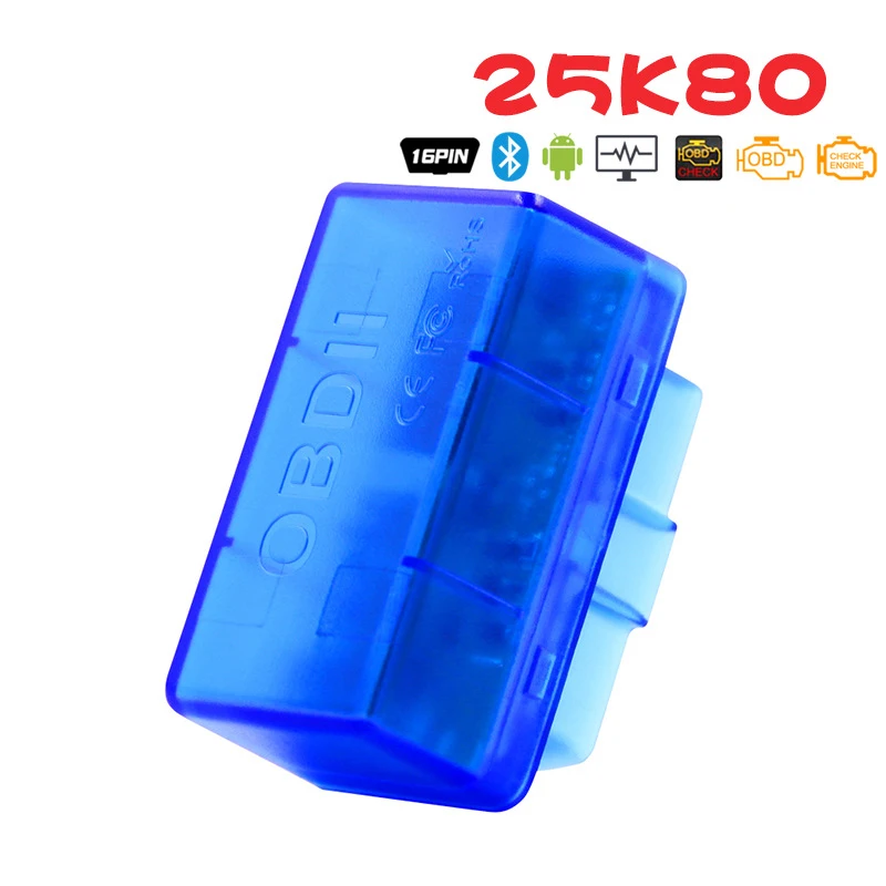 Мини-сканер ELM327 V1.5 PIC18F25K80 OBD2 Bluetooth ELM 327 в 1 5 диагностический сканер OBD 2 OBDII