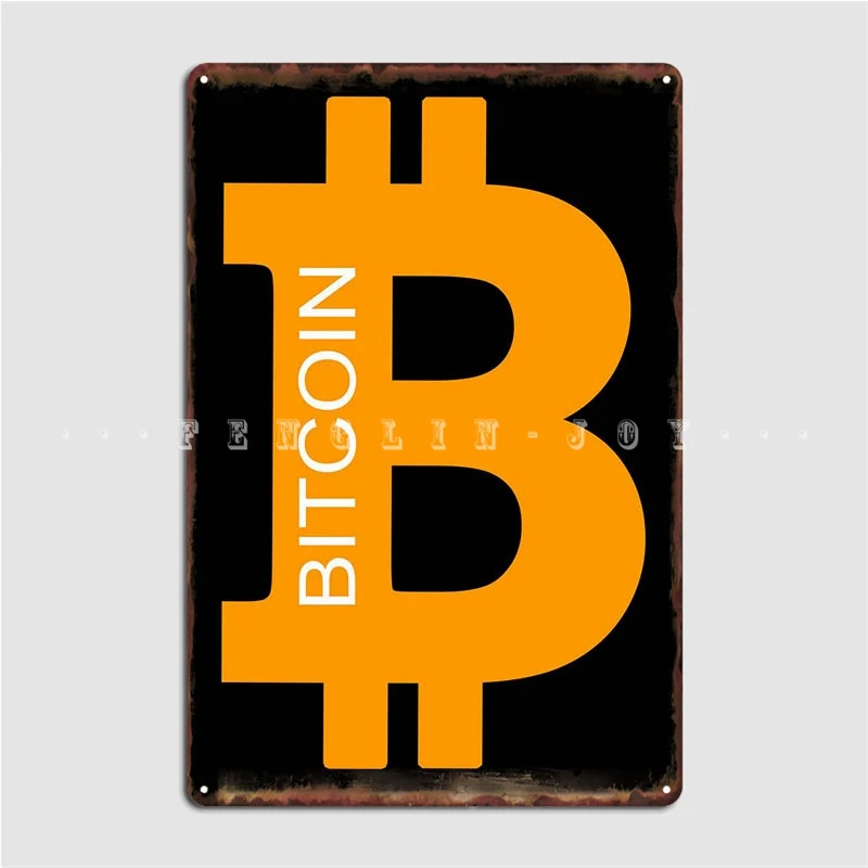 

Bitoin Symbol B Metal Sign Wall Mural Funny Home Mural Painting Tin Sign Poster