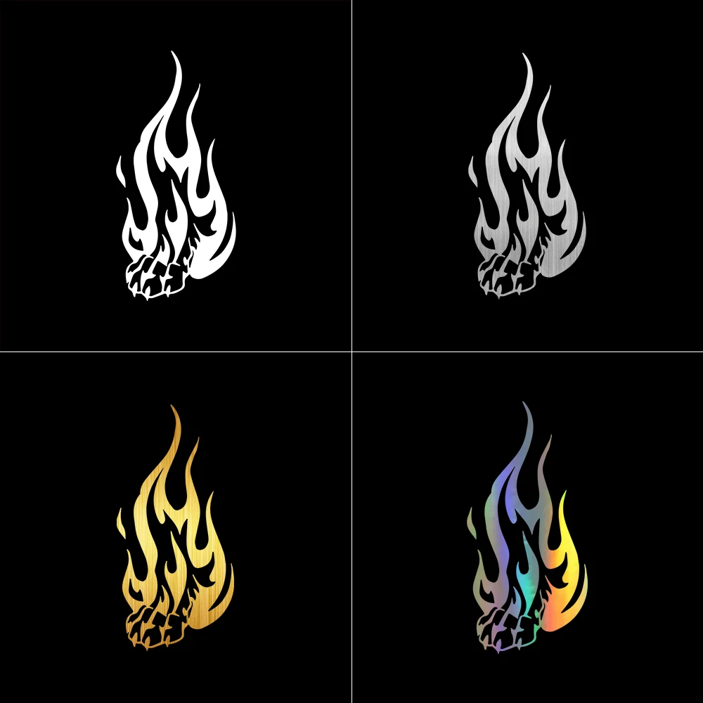 

Cartoon Car Sticker Fire Flame Wolf Paw Print Vinyl Auto Accessories Car Styling Decal PVC 17cm*8cm Cover Scratches Waterproof