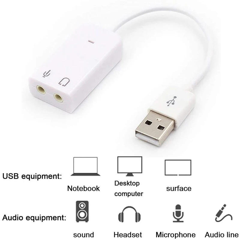 

3D Stereo USB Audio Adapter Free drive Sound Card High Speed External USB 2.0 Sound Card Headphone for Mac OS Windows Microphone