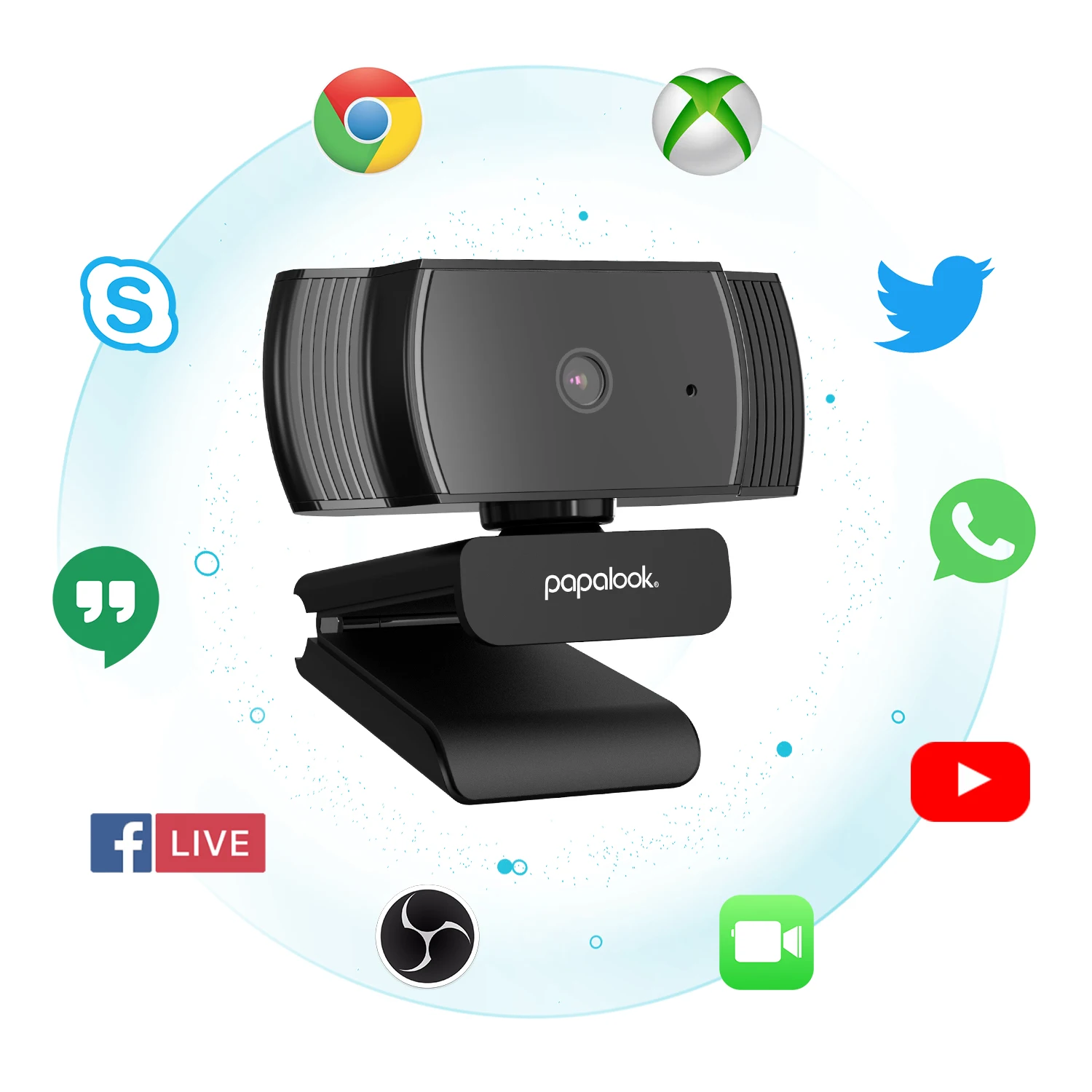 PAPALOOK 1080p Webcam with Stereo Microphones AutoFocus FHD 30FPS USB Web Camera for Streaming Online Class Laptop Computer | Компьютеры и
