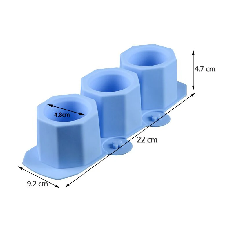Многоразовая силиконовая цементная форма с 3 отверстиями суккулентные растения