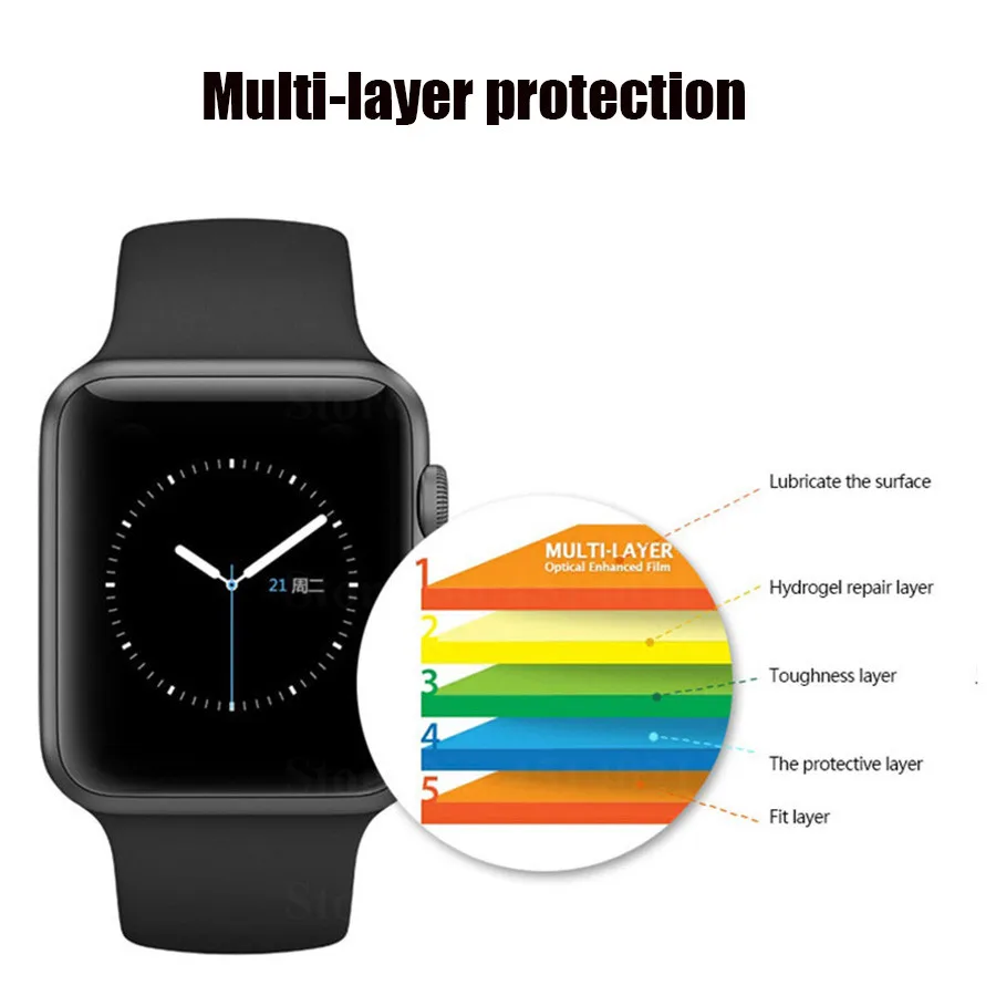 Защитная пленка из мягкого ТПУ 3D с полным покрытием для iWatch Apple Watch Series 2/3/4/5 38 мм 42 40