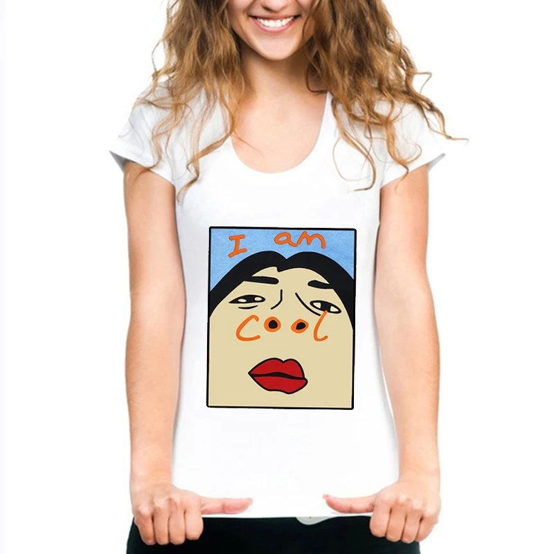 Женская футболка с коротким рукавом принтом и надписью | одежда