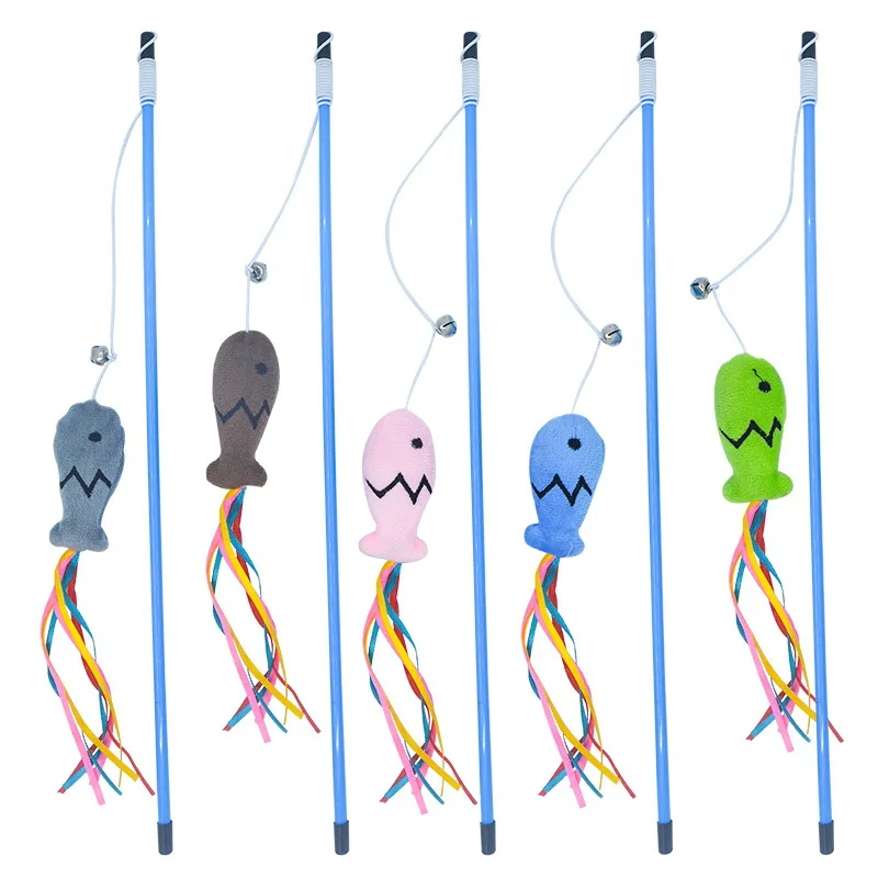 Игрушка для кошек голубая лента рыба Аза палка кошка сумасшедшая игрушка игрушки