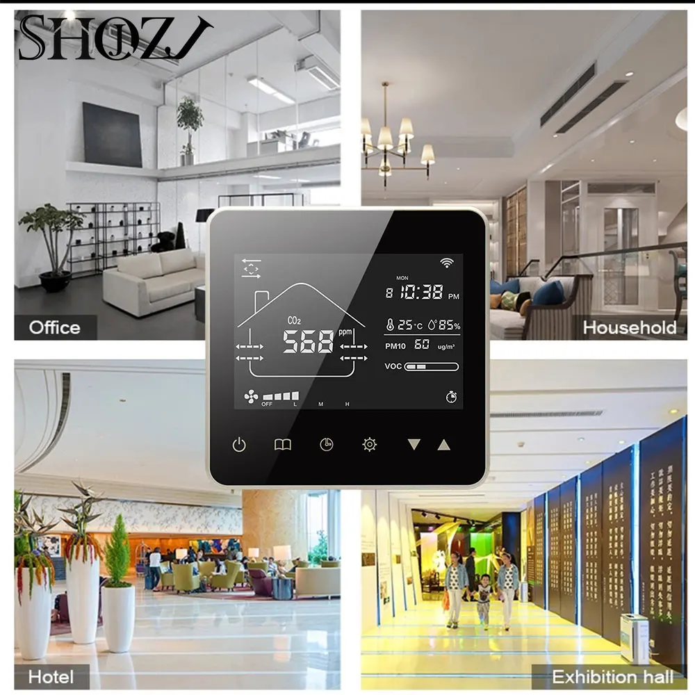 SHOJZJ WIFI RS485 MODBUS детектор VOC температуры влажности и CO2 PM2.5 датчик для управления