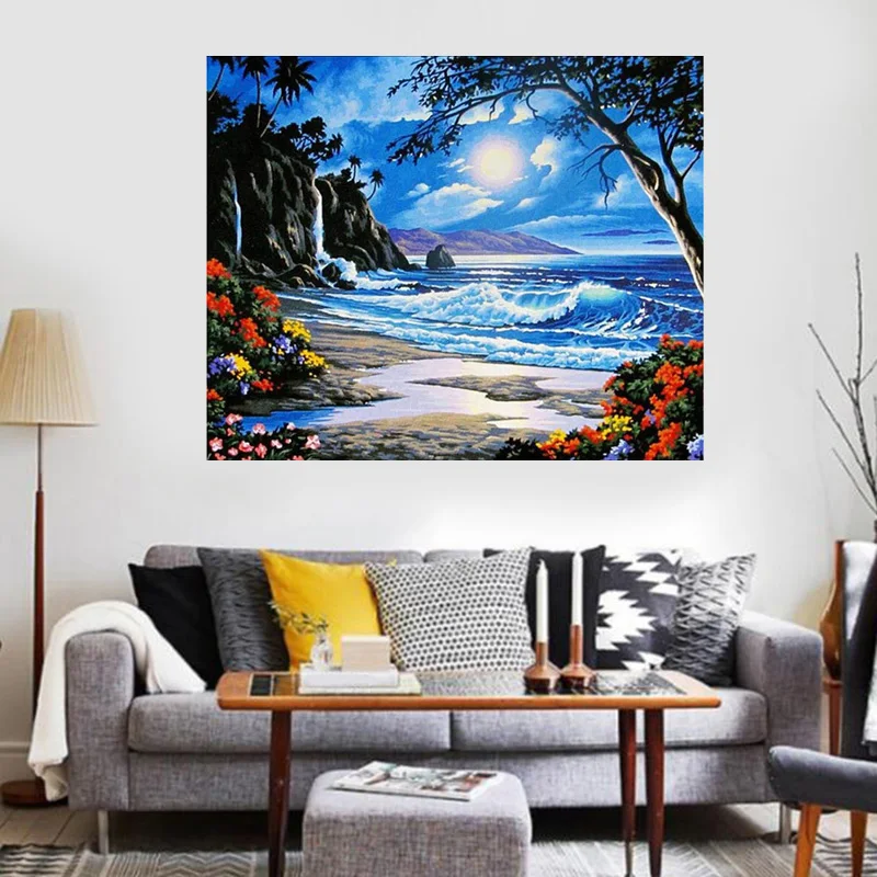 Наборы для рисования по номерам взрослых DIY Рисование на холсте краска