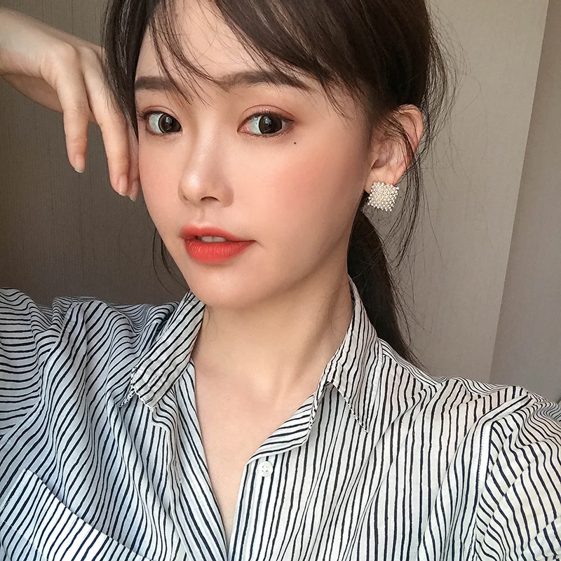 

@ Taimi ювелирные изделия, корейские серьги в морозном стиле, Женские Простые изящные онлайн-авторитетные высококачественные серьги, супер Во...