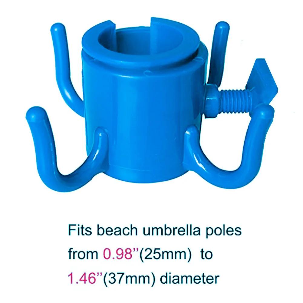 

Beach Umbrella Hanging Hook 4-prongs Plastic Umbrella Hook Hanging for TowelsHats Clothes Camera Sunglasses Bags
