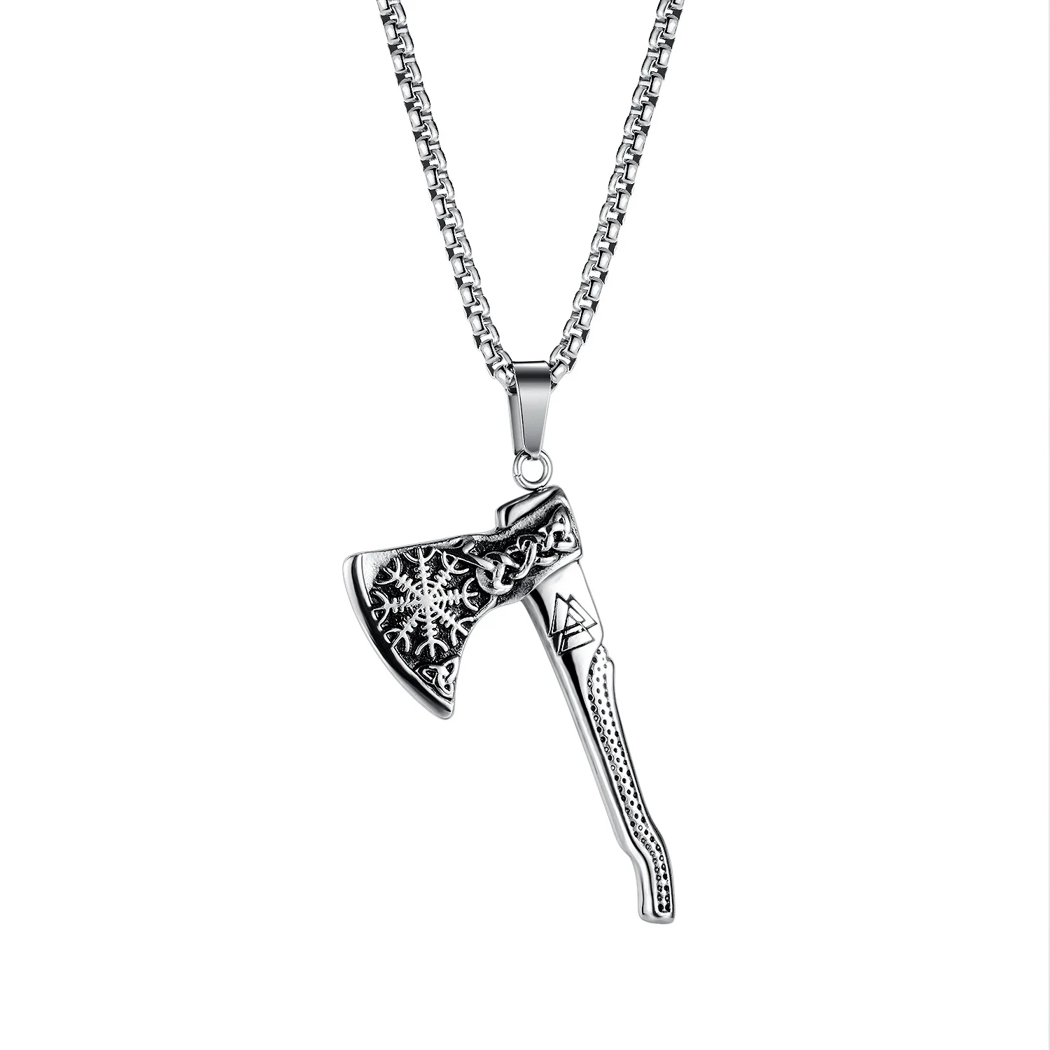 

Megin D New Vintage Personality Axe Stainless Steel Necklaces for Men Women Couple Family Friend Fashion Design Gift Jewelry