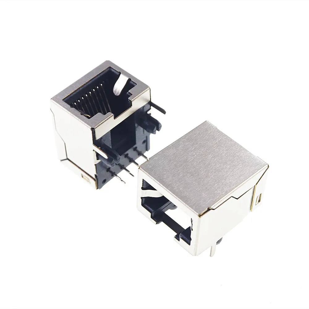 20шт RJ45 Однопортовый экранированный модульный PCB разъем 8P8C прямоугольный