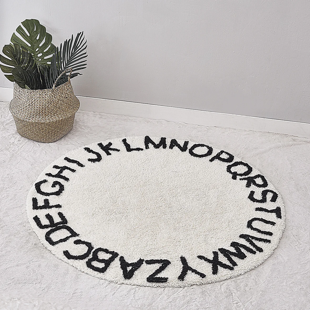 Nordic Newborn Photography Props Educational 26 Alphabets Baby Play Mats Children Crawling Rug Round Carpet Blanket Kids Toys