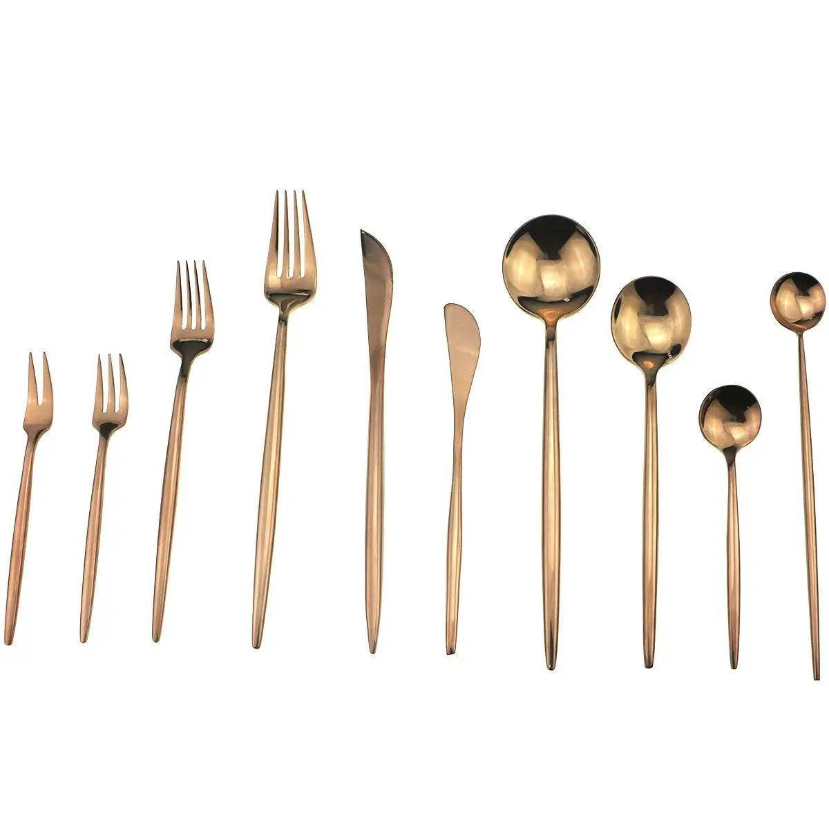 4-Piece Stainless Steel Dinnerware High Quality Metal Tableware Rose Gold Mirror Polished Butter Steak Knife Bagels Cheese | Дом и сад