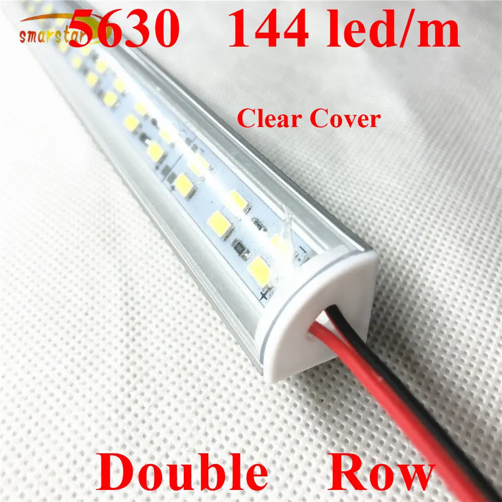 Smarstar 12 V 0 33 м двойной ряд 5630 бар свет углу Алюминий Shell молочно снимите крышку