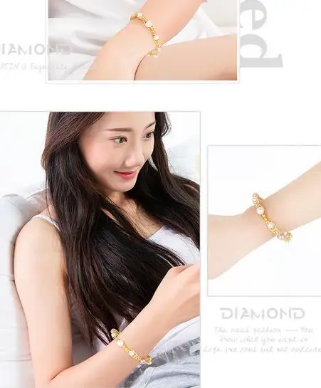 

Original design 14K Gold injection manual winding jewelry 100% Natural white pink purple freshwar Pearl bracelet
