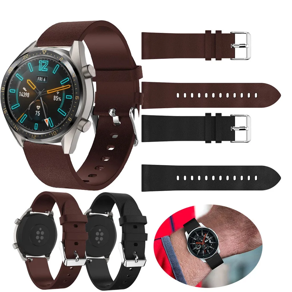 45 # ремешки для huawei Watch GT часы Замена кожаный ремешок часов наручные Ремешки 22 мм